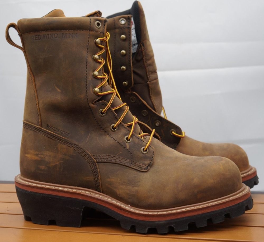 Red Wing LoggerMax 2217 Men's 9" Waterproof Steel Safety Toe Boots Size 9.5 D